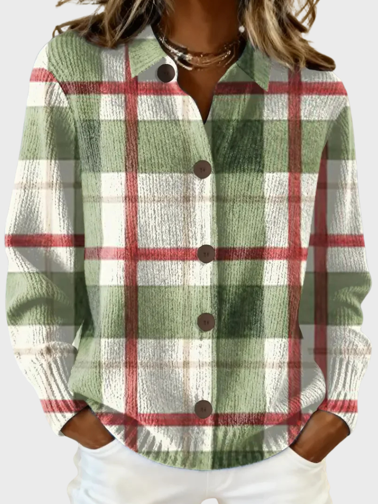 Virginia™ Cozy Retro Plaid Knit Sweater