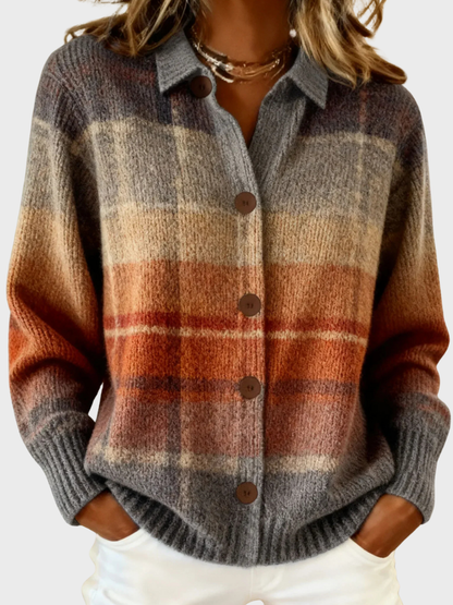 Virginia™ Cozy Retro Plaid Knit Sweater