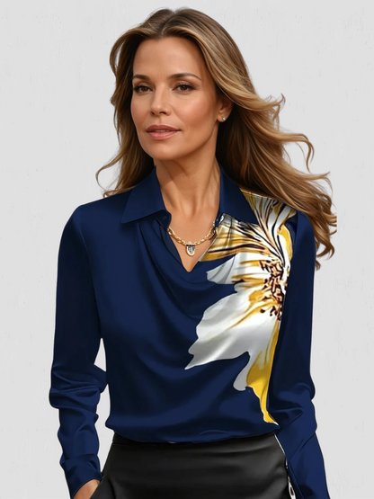 Mallory™ Signature Satin Drape Blouse