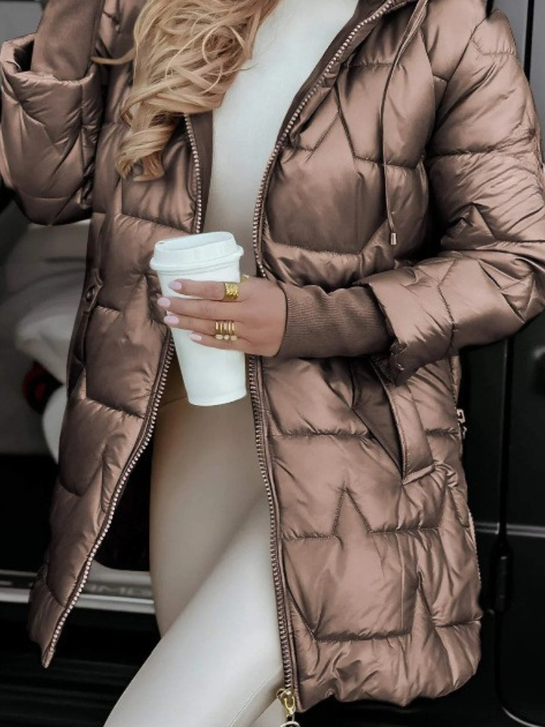 Evelyn™ Hooded Mid-Length Coat