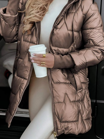 Evelyn™ Hooded Mid-Length Coat