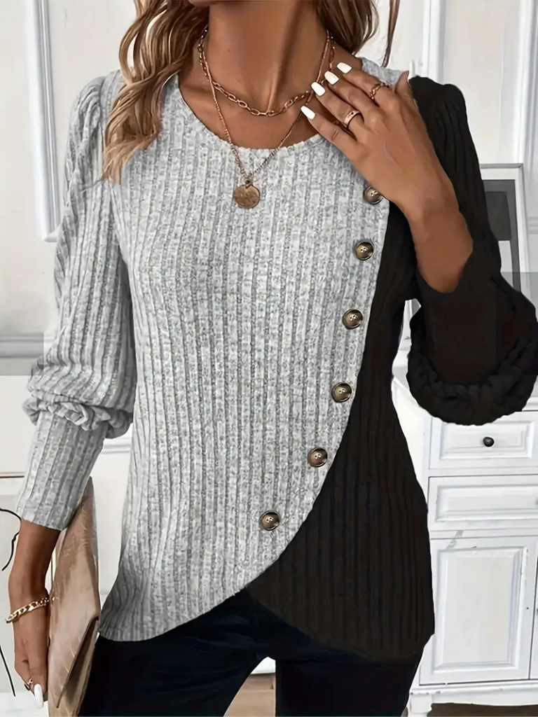 Lauren™ Cozy Button Detail Knit Top