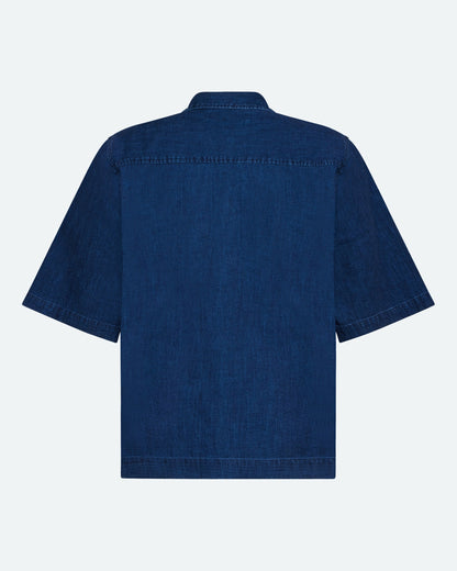 Freja™ | Lennon short-sleeved shirt in linen blend | Sky Captain