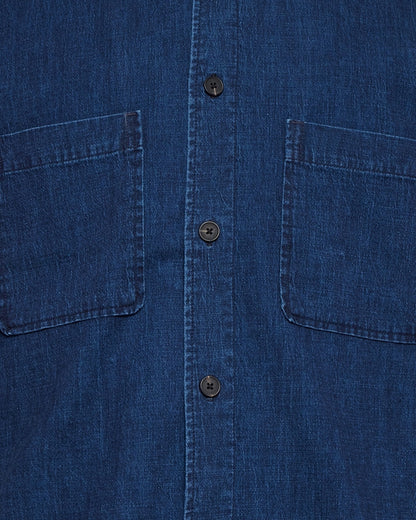 Freja™ | Lennon short-sleeved shirt in linen blend | Sky Captain