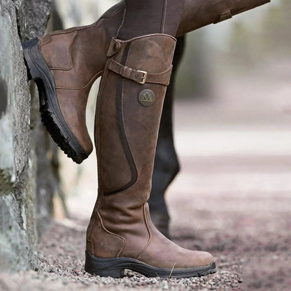 Ravelle™ – Leather Knee-High Utility Boots