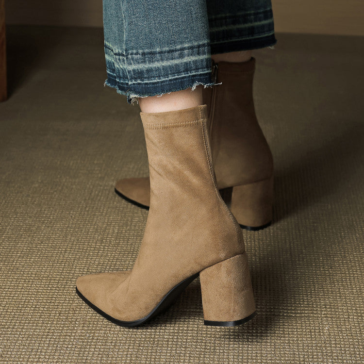 Marcelle™ Leather Block Heel Boots