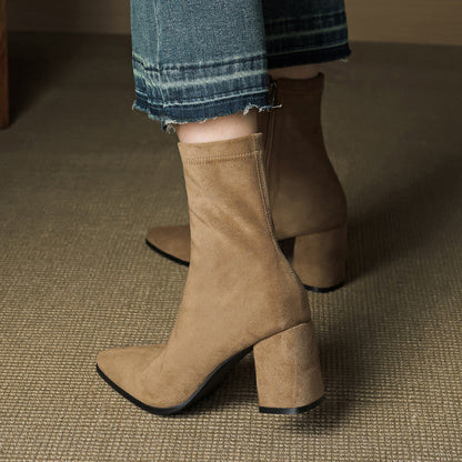 Marcelle™ Leather Block Heel Boots