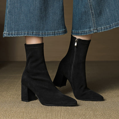 Marcelle™ Leather Block Heel Boots