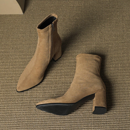 Marcelle™ Leather Block Heel Boots