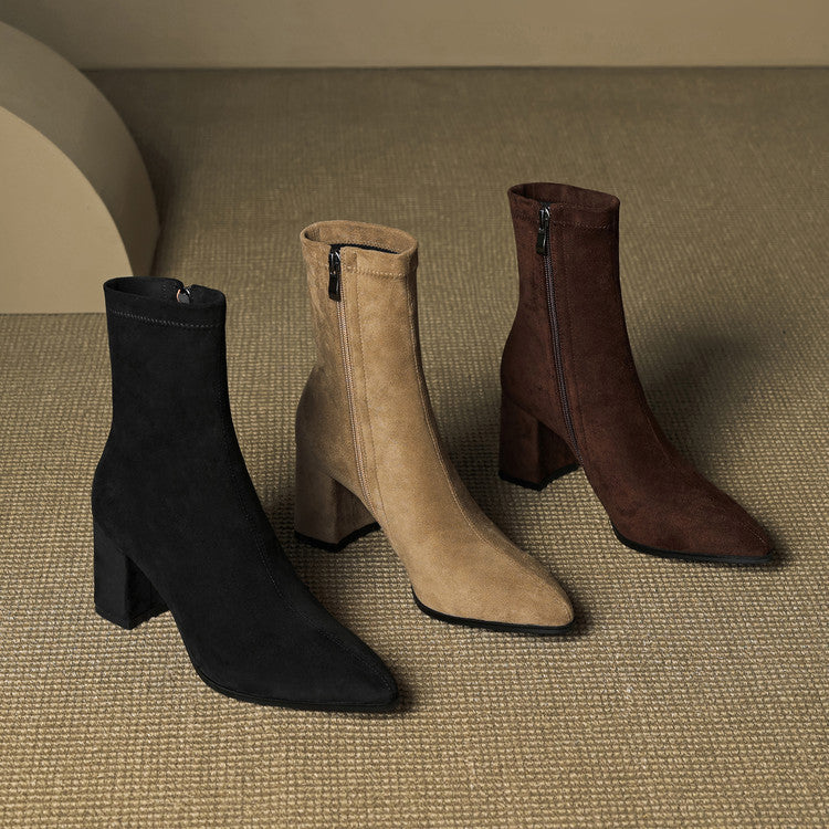 Marcelle™ Leather Block Heel Boots