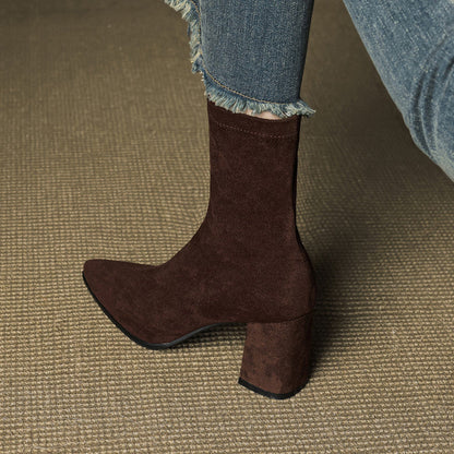 Marcelle™ Leather Block Heel Boots
