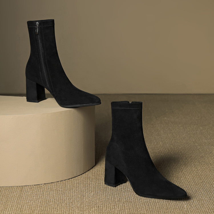 Marcelle™ Leather Block Heel Boots