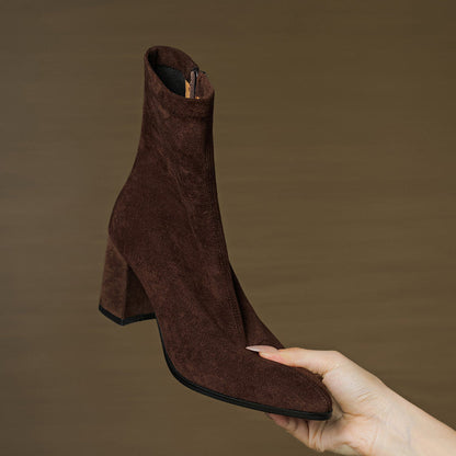 Marcelle™ Leather Block Heel Boots