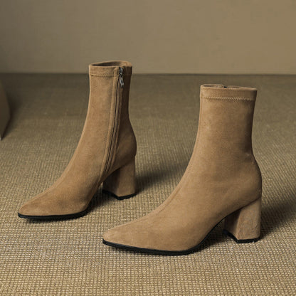 Marcelle™ Leather Block Heel Boots