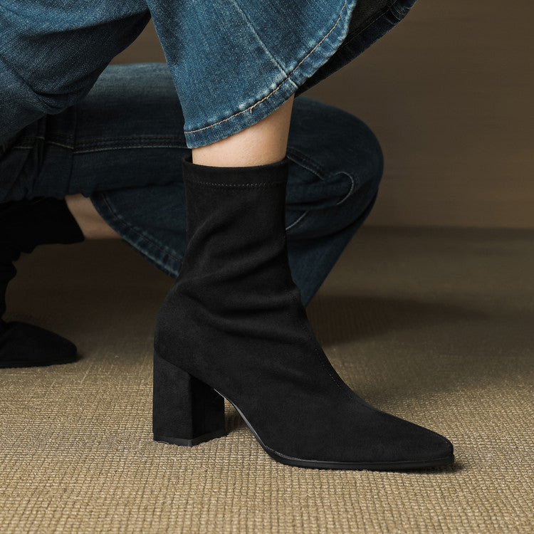Marcelle™ Leather Block Heel Boots