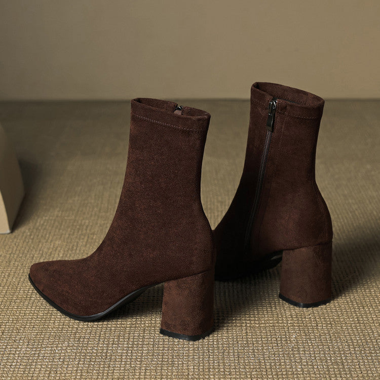 Marcelle™ Leather Block Heel Boots