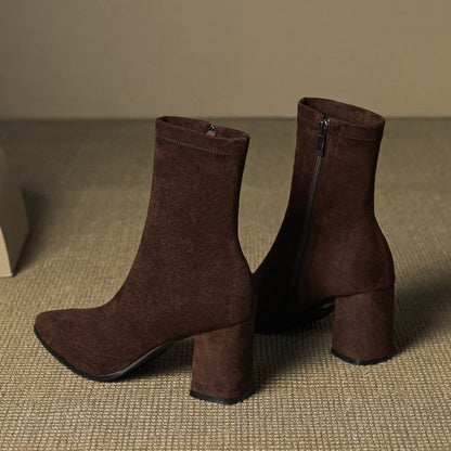 Marcelle™ Leather Block Heel Boots