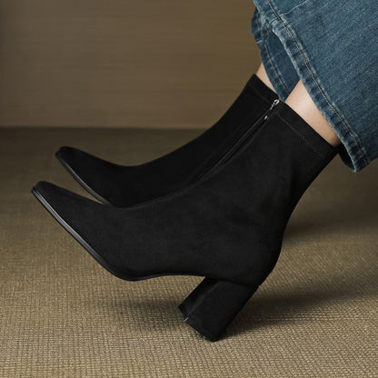 Marcelle™ Leather Block Heel Boots