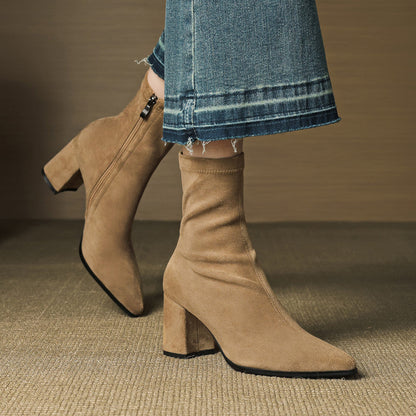 Marcelle™ Leather Block Heel Boots