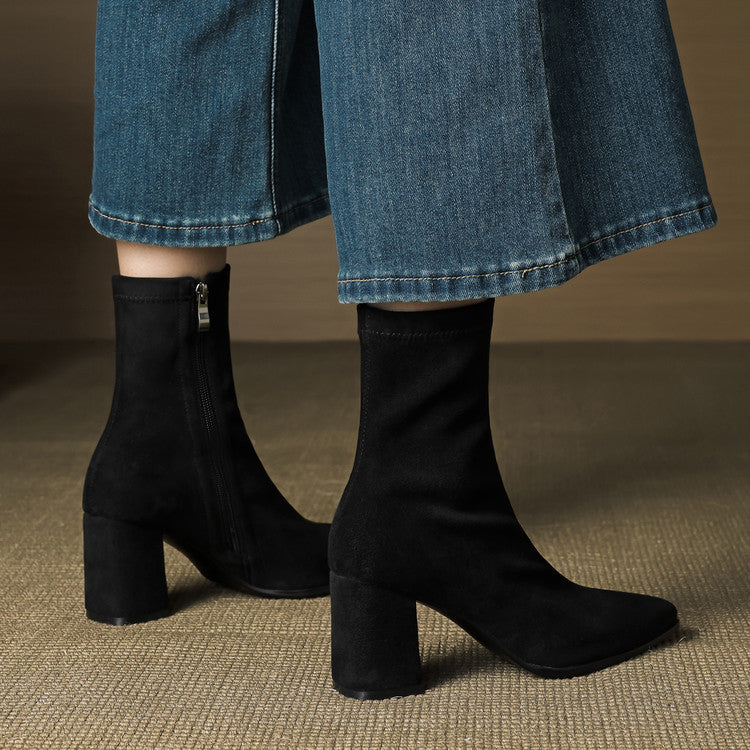 Marcelle™ Leather Block Heel Boots