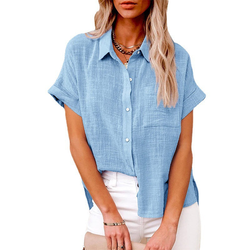 AUDRINE™ – Bekväm, avslappnad blus med knappar