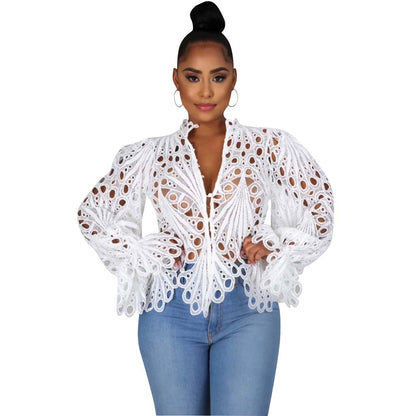 ISALI™ - Chic asymmetrisk blus med volangärm