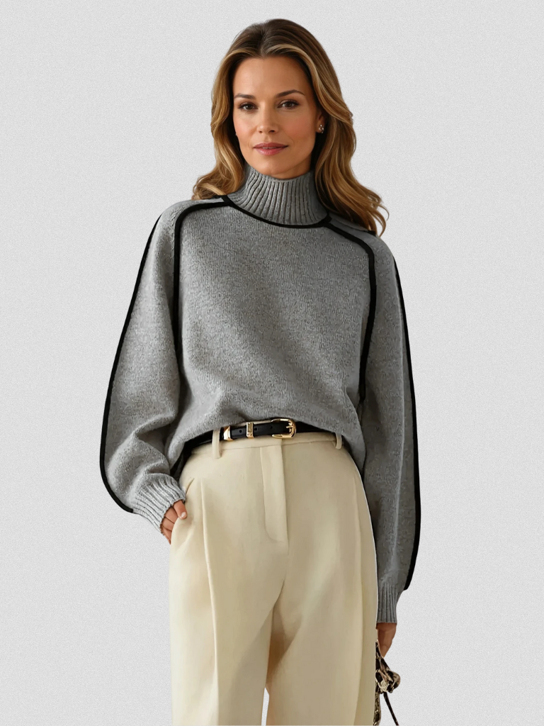 Charlotte™ Cozy Contrast Knit Sweater
