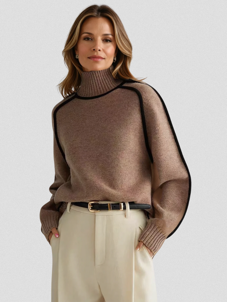 Charlotte™ Cozy Contrast Knit Sweater