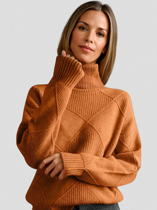 Kalyra™ Cozy Textured High-Neck Sweater