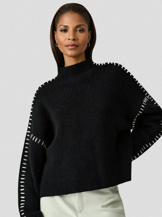 Barbara™ Cozy Ribbed Mock-Neck Sweater