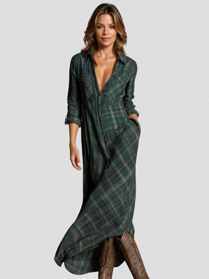 Olie™ Check Maxi Shirt Dress