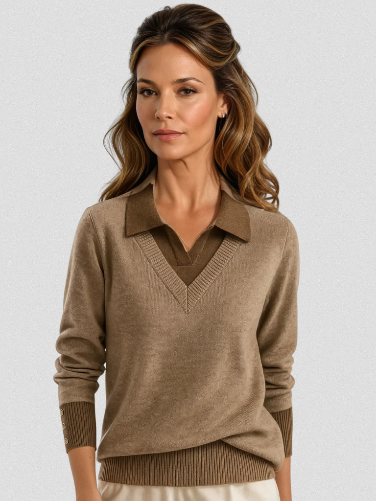 Elaine™ Cozy Layered Knit Sweater
