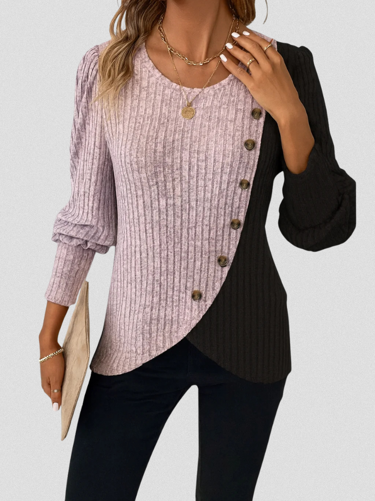Lauren™ Cozy Button Detail Knit Top