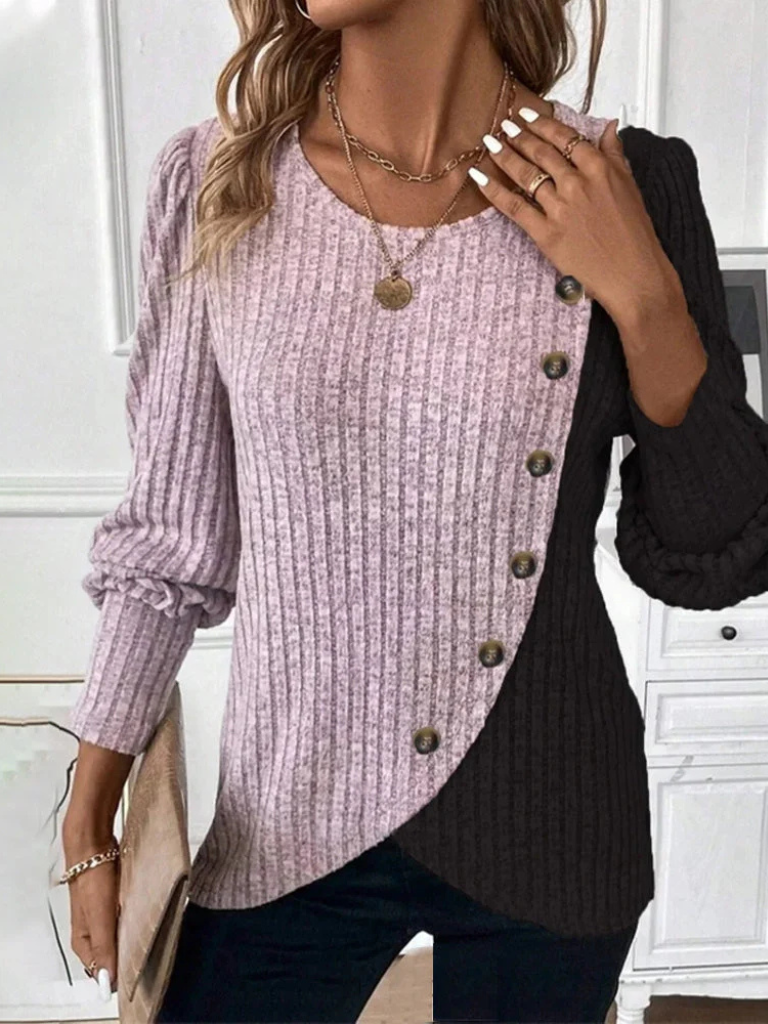 Lauren™ Cozy Button Detail Knit Top