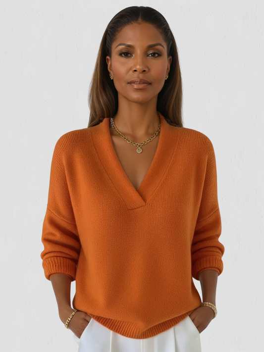 Deborah™ Cozy V-Neck Knit Sweater