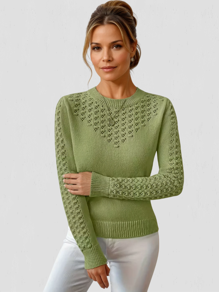 Eleanor™ Cozy Lace-Detail Knit Sweater