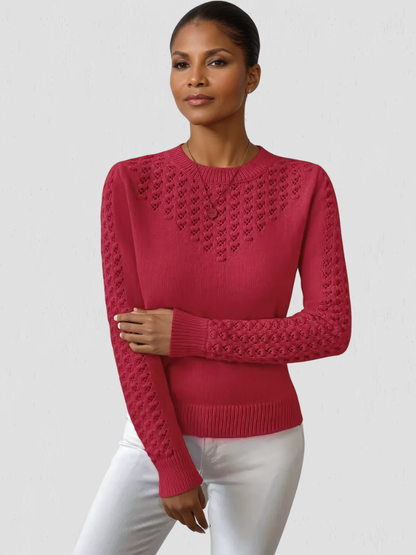 Eleanor™ Cozy Lace-Detail Knit Sweater