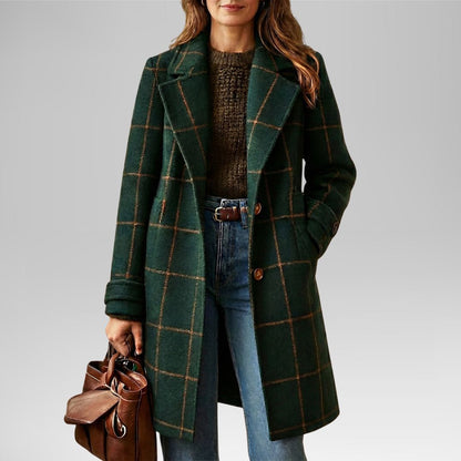 Bravelle™ – Tailored Check Wool Coat