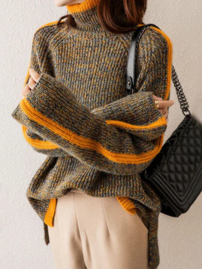 Judith™ Cozy Stripe Turtleneck Sweater