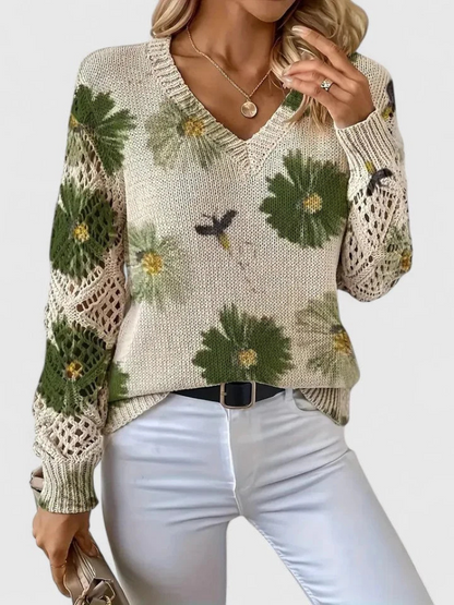 Luméa™ Cozy Floral Knit Sweater