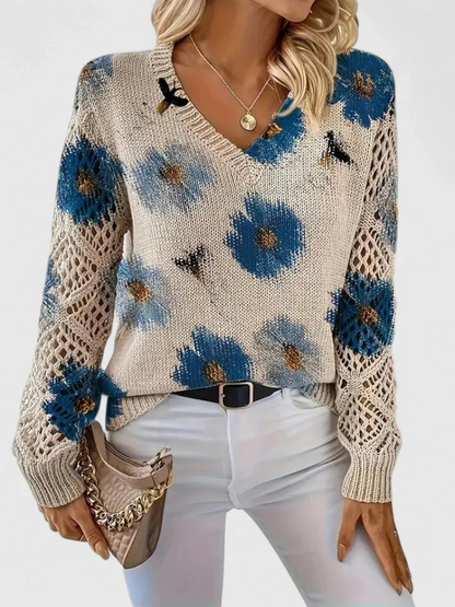 Luméa™ Cozy Floral Knit Sweater