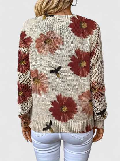 Luméa™ Cozy Floral Knit Sweater