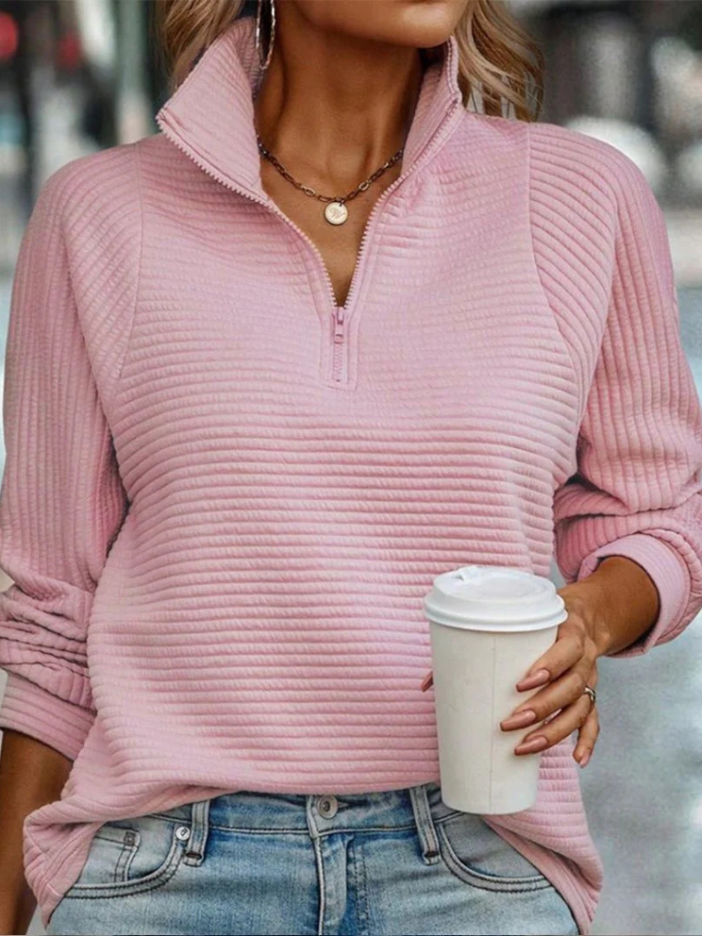 Diane™ Cozy Ribbed Half-Zip Sweater