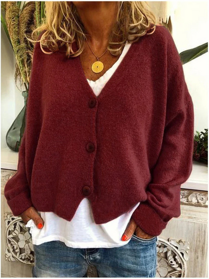 Margaret™ Cozy V-Neck Button Cardigan