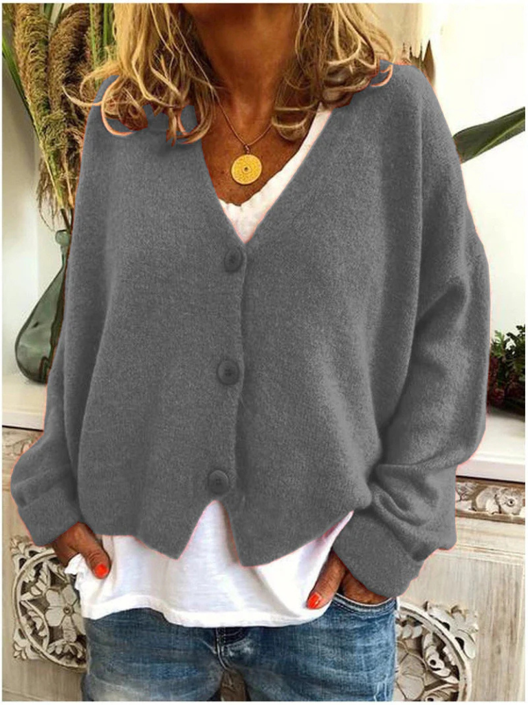 Margaret™ Cozy V-Neck Button Cardigan