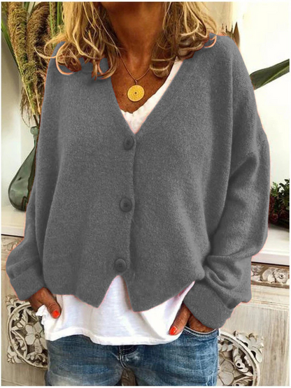 Margaret™ Cozy V-Neck Button Cardigan