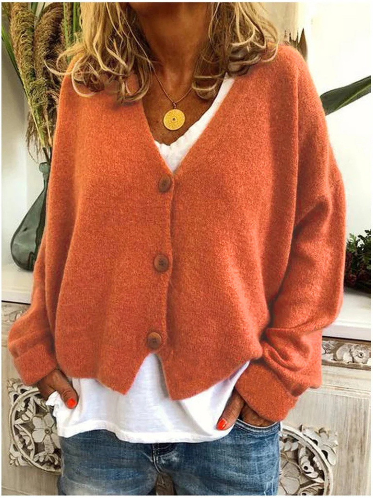 Margaret™ Cozy V-Neck Button Cardigan