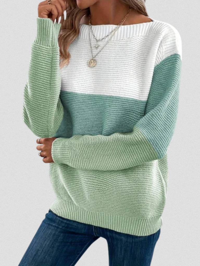 Evelyn™ Cozy Patchwork Knit Sweater