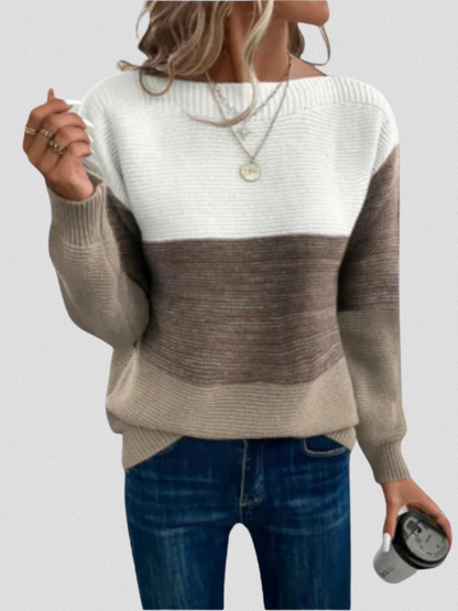 Evelyn™ Cozy Patchwork Knit Sweater