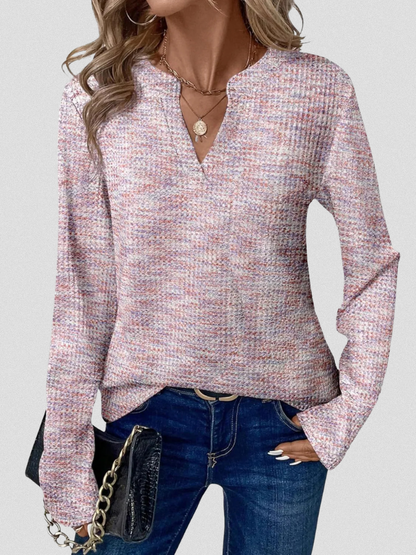 Theresa™ Cozy V-Notch Knit Top